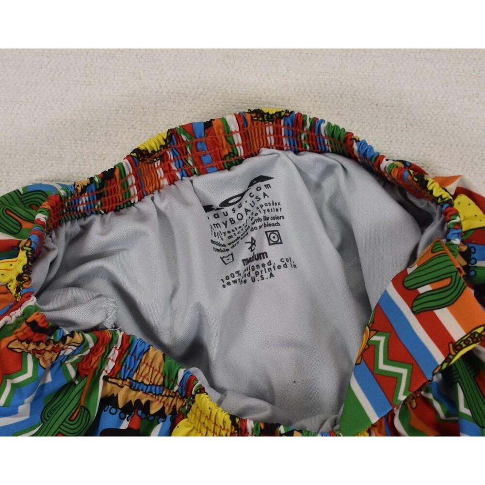 Boa USA Stretch 1" Elite Split Leg Taco Print Lined Running Shorts Womens Size M - Picture 8 of 8
